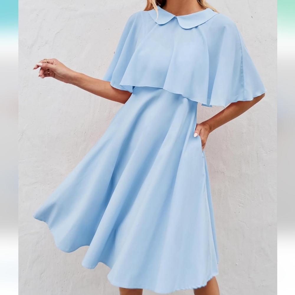 1950s style baby blue dress